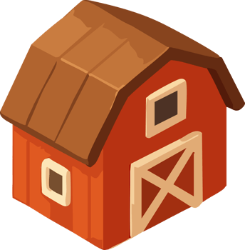 Cartoon Style Red Barn Illustration png
