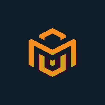 MOU and MOV Letter Initial Logo Design Template Illustration vector