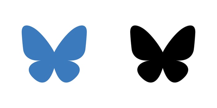 Bluesky Color and Black Icon, Bluesky App Logo Set vector
