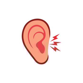 Ear Inflammation Otitis Pain Medical Illustration vector