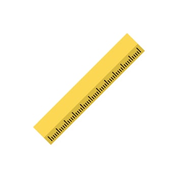 Minimalist Yellow Colored Simple Ruler Icon Template vector