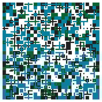 A decorative dynamic pattern showcasing colorful squares and lines in an abstract arrangement. vector