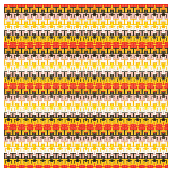 A dynamic pixel pattern showcasing colorful squares and lines in an abstract arrangement, blue orange and yellow color motif. vector