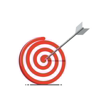 A red target with an arrow in the center vector