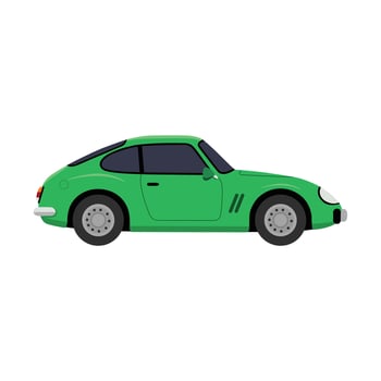 green sports car illustration vector