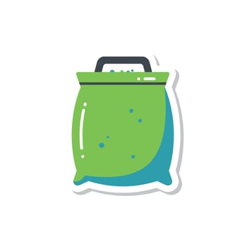 A green bag with a handle on it vector