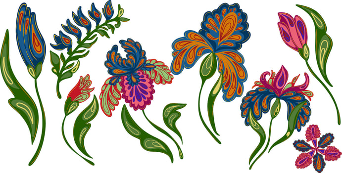 Colorful floral illustration design vector