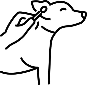 A outline style icon depicting ear cleaning vector