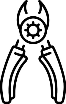 A line style icon showing claw clipper vector