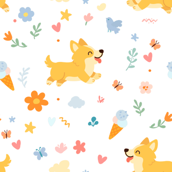 Cute dogs seamless pattern. dog pattern design png