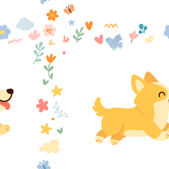 Cute dogs seamless pattern. dog pattern design in hand-drawn style png