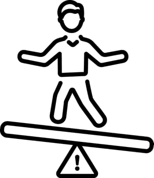 A linear style icon representing risk taker vector