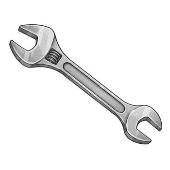 Adjustable wrench tool illustration for construction and repair concepts png