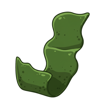 Abstract shape in olive and dark green isolated on transparent background png