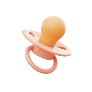 Baby pacifier graphic element isolated on transparent background design for parenting and pediatric healthcare png