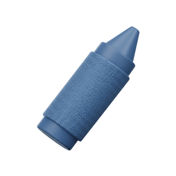 Blue crayon simple stationery object isolated on transparent background png