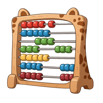 Cartoon abacus for education and math learning png