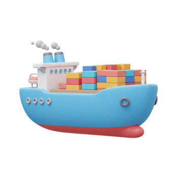 Cargo ship with colorful containers 3 d rendering maritime transportation png