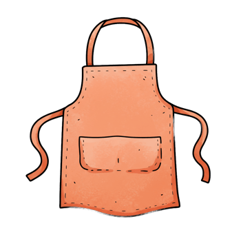 Cartoon kitchen apron for cooking and culinary activity illustration png