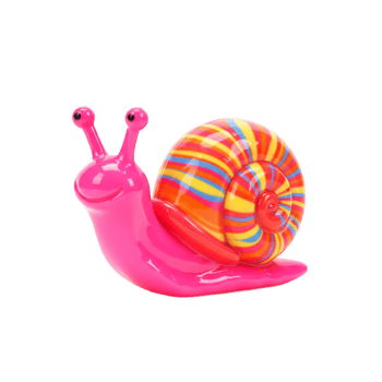 Colorful snail figurine against transparent background animal design png