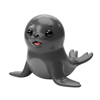 Cute cartoon seal pup illustration isolated on transparent background png