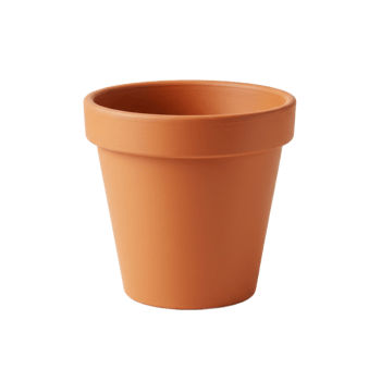 Earthen clay terracotta pot isolated on transparent background for gardening and planting png