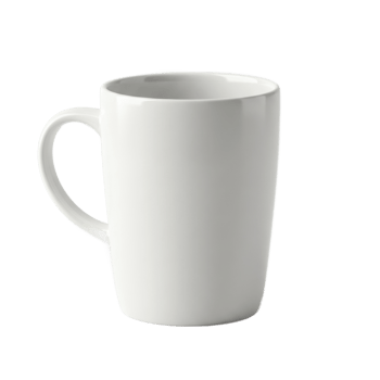 Elegant white mug isolated on transparent background simple drinkware design png