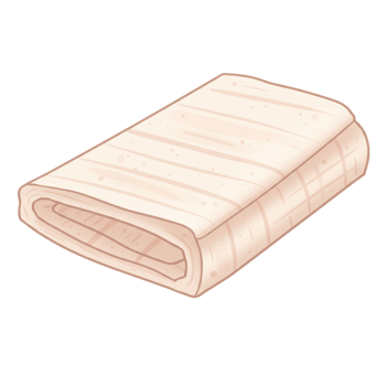 Folded beige towel textile illustration for bath and hygiene concepts png