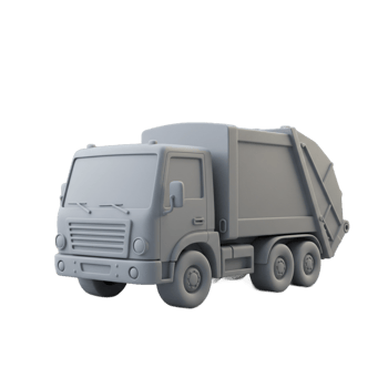 Garbage truck isolated on transparent background recycling vehicle illustration png