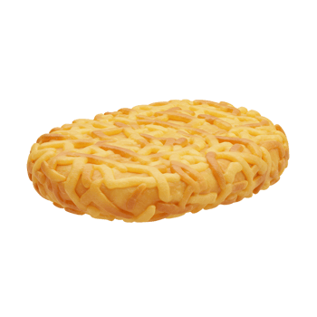 Golden potato cake with cheese topping food isolated on transparent background png