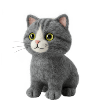 Gray kitten with bright yellow eyes sitting against transparent background animal portrait png