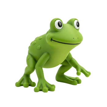 Green cartoon frog against transparent background animal amphibian png