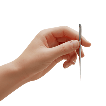 Hand hold sewing needle tool for crafting stitching and textile manufacture close up studio shot png