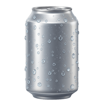 Iced metal can close up for refreshment themed background png