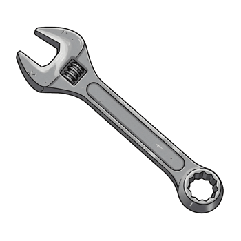 Illustration of wrench tool for mechanical repair and construction png