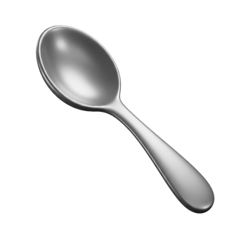 Isolated silver spoon utensil for eating and cooking on transparent background png