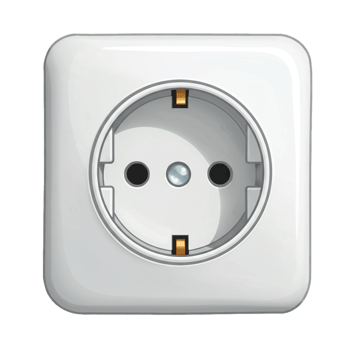 Isolated white power outlet electricity source png