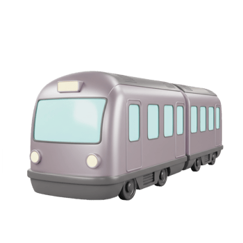 Modern pastel violet train car isolated on transparent background 3 d render png