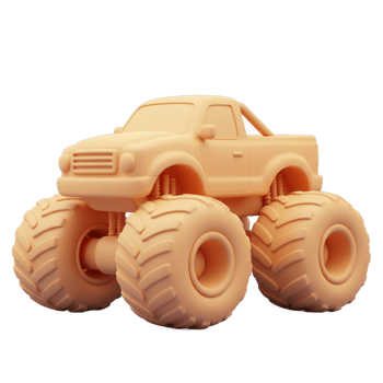 Monster truck toy digital render isolated on transparent background automotive transportation png