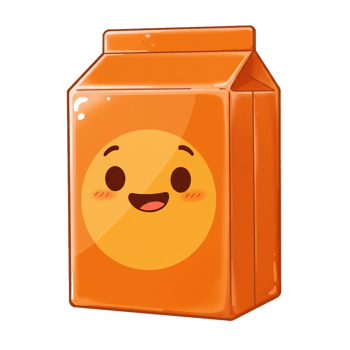 Orange box cartoon character illustration on transparent background png