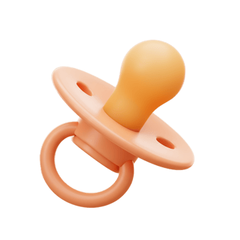 Orange baby pacifier rendered 3 d isolated on transparent background png