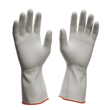 Pair of protective latex gloves for industrial work safety png