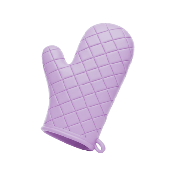 Protective oven mitt for cooking and baking on isolated background png
