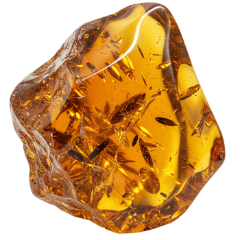 Polished amber stone fossilized inclusions png