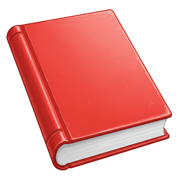 Red hardcover book illustration educational resource isolated on transparent background png