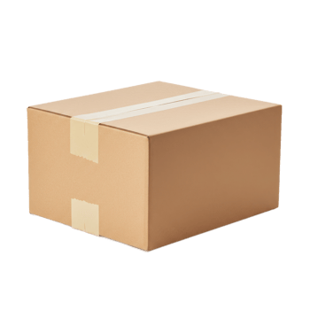 Sealed cardboard box shipping package isolated on transparent background png