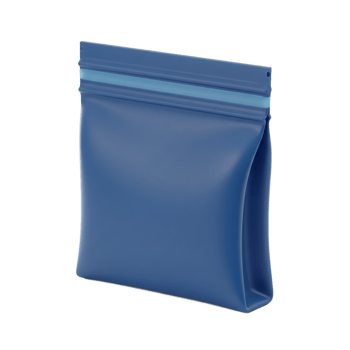 Simple blue plastic bag for storage or packaging design mockup png