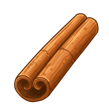 Single cinnamon stick spice ingredient for recipes and culinary arts png