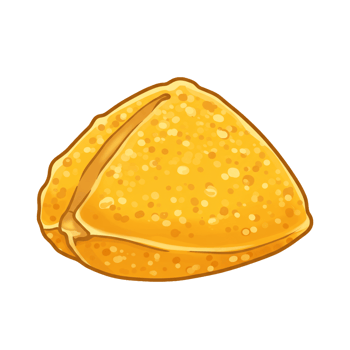 Single folded crepe overhead illustration food dessert pancake gourmet png