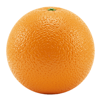 Single orange on transparent background fresh citrus fruit still life isolated close up png
